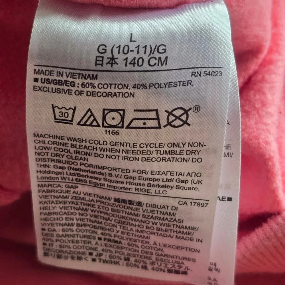 Gap Sweatpants Kids‎ Large 10 Pink Logo Joggers Athleisure Barbiecore